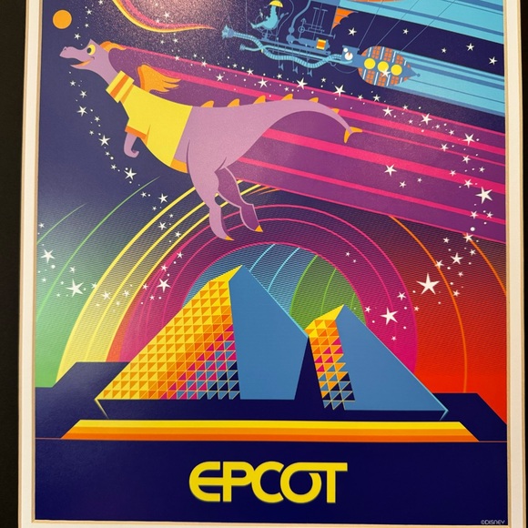 Disney Figment Dreamfinder Imagination EPCOT Framed & Matted Art Print - Picture 4 of 4